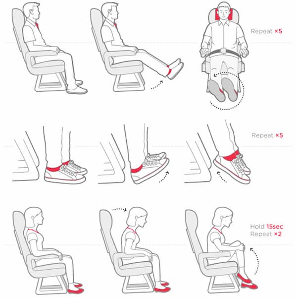 how to do exercises in airplane seat