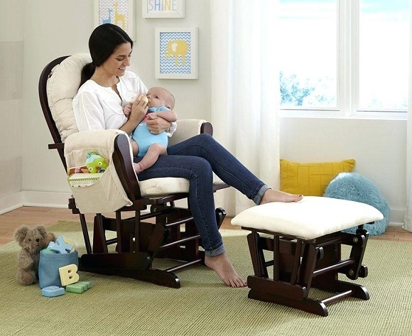 breastfeeding on rocking chair