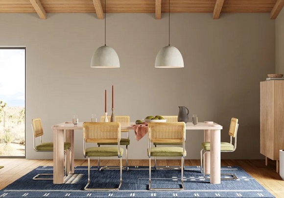 Ceiling Pendants above table with chairs