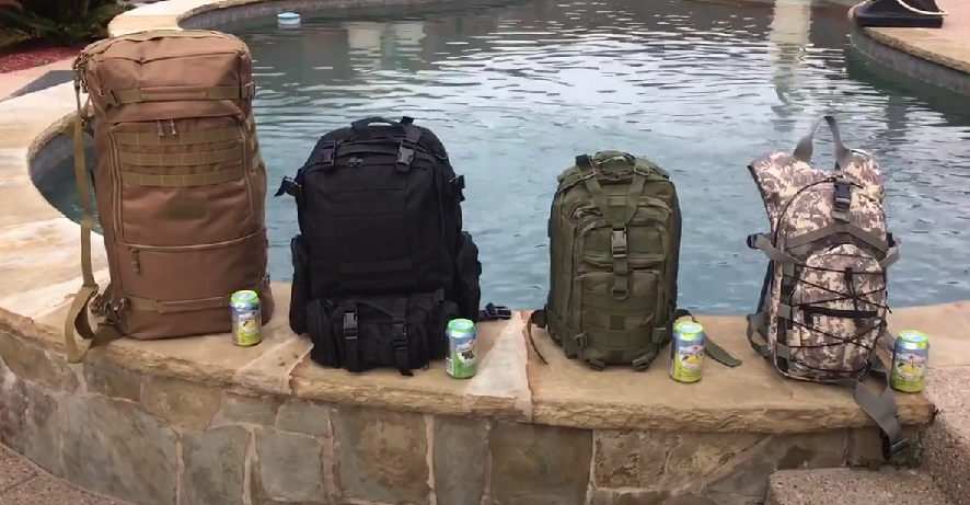 Different sizes of tactical assault backpack