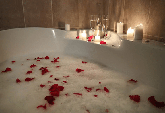 rose petals bath