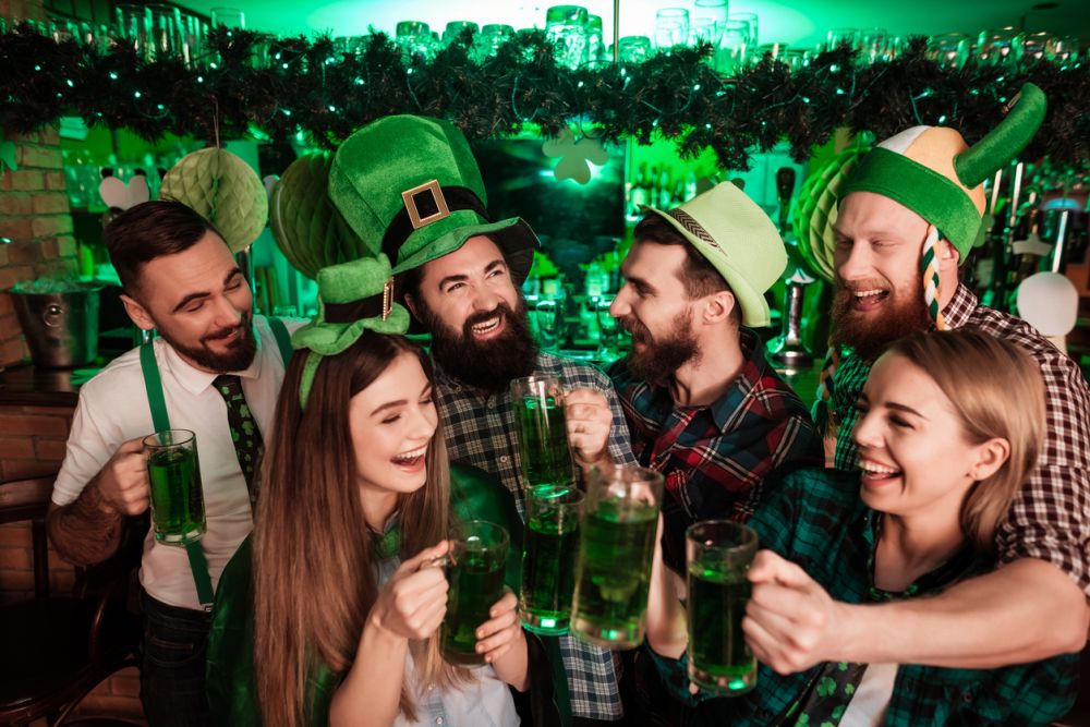 Bunch of people celebrating St. Patrick's Day 